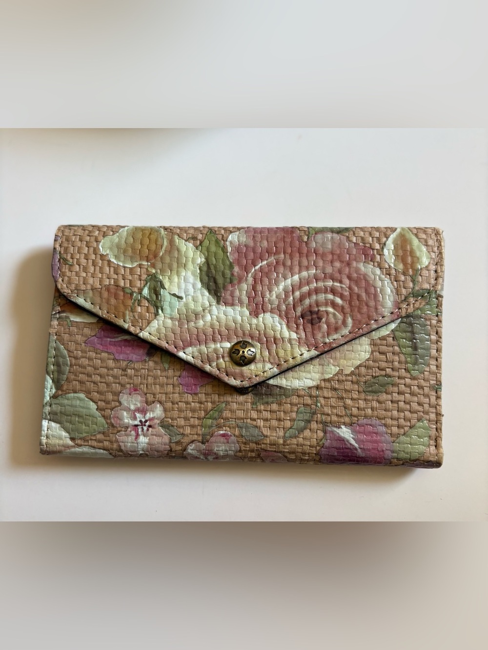 Patricia Nash Leather Basketweave Envelope Wallet